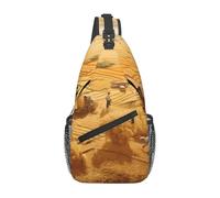 YYHWHJDE Sac de poitrine croisé en diagonale - Sac à bandoulière de qualité, durable et spacieux pour homme et femme, motif récolte de blé, noir, taille unique, Noir , Taille unique