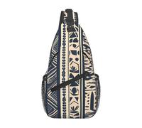 YYHWHJDE Sac de poitrine croisé en diagonale - Sac à bandoulière de qualité, durable et spacieux pour homme et femme - Motif d'illustration des peuples africains - Noir - Taille unique, Noir , Taille