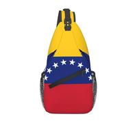 YYHWHJDE Sac de poitrine croisé en diagonale - Sac à bandoulière de qualité, durable et spacieux pour homme et femme Motif drapeau du Venezuela - Noir - Taille unique, Noir , Taille unique
