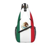 YYHWHJDE Sac de poitrine croisé en diagonale - Sac à bandoulière de qualité, durable et spacieux pour homme et femme - Motif drapeau du Mexique - Noir - Taille unique, Noir , Taille unique
