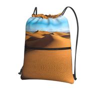 YYHWHJDE Sand Dunes in The Sahara Desert Prints Sac à dos à fermeture éclair avec cordon de serrage - Sac de sport léger et résistant à l'eau pour les voyages, le yoga et les aventures quotidiennes