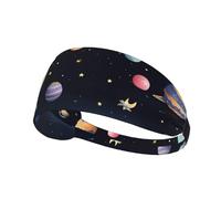 YYHWHJDE Saturn Jupiter Earth Picture Bandeau de sport pour femme résistant à la transpiration Bandeau élastique d'été
