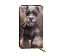 YYHWHJDE Schnauzer Portefeuille long en cuir de qualité pour filles et femmes tendance 19 x 10,5 cm, Noir , Taille unique