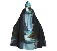 YYHWHJDE Sea Water Between The Rocks Prints Halloween Cape à capuche pour homme et femme Vêtements Manteau Jeu de rôle