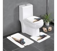 YYHWHJDE Seal on The Rocks Watching The Sea Lot de 3 tapis de sol pour salle de bain, tapis de douche, antidérapant, séchage rapide