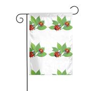 YYHWHJDE Seven-star Coccinelle portant des feuilles Impressions Mât de drapeau extérieur Cour Décoration Mode 30,5 x 45,7 cm