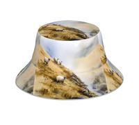 YYHWHJDE Sheep on The Hillside Chapeau bob réfléchissant pour homme et femme Noir