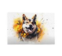 Yyhwhjde Shiba Inu Lot de 1 000 puzzles éducatifs en bois intellectuels pour soulager le stress