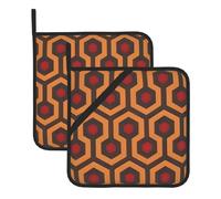 YYHWHJDE Shining Overlook Lot de 2 maniques isolantes carrées anti-brûlure et isolation thermique 20,3 x 20,3 cm