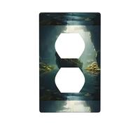 YYHWHJDE Shipwreck at The Bottom of The Lake Prints Panneau mural double prise électrique Plaque décorative résistante à la chaleur 11,4 x 7 cm