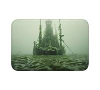 YYHWHJDE Shipwreck in the Deep Picture Tapis de sol antidérapant et épais pour salle de bain, chambre à coucher, tapis lavable 40,6 x 61 cm