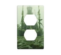 YYHWHJDE Shipwreck in the Deep Prints Panneau mural double prise électrique Décoration durable 11,4 x 7 cm