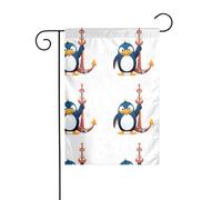 YYHWHJDE Silly Penguin Captain Prints Mât de drapeau de jardin extérieur décoration de cour 30,5 x 45,7 cm