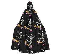 YYHWHJDE Skeletons Are In Full Swing Picture Cape à capuche pour adulte sans fermeture éclair, confortable pour les fêtes costumées