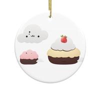 YYHWHJDE Sky Cloud Dessert, Arbre de Noël en Céramique Suspendu Rond Pendentif Décoration Boutiques Porte Fenêtre