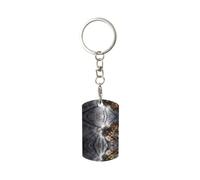 YYHWHJDE Sky Through The Tree Prints Porte-clés rectangulaire en métal