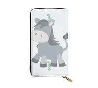 YYHWHJDE Smiling Donkey Portefeuille long en cuir avec imprimé âne conçu pour les filles et les femmes tendance, élégant et personnalisé 19 x 10,5 cm, noir, taille unique, Noir , Taille unique