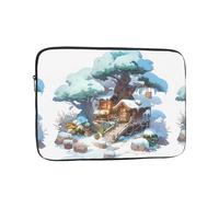 YYHWHJDE Snow House Next to Fir Tree Housse antichoc pour ordinateur portable 17" pour homme et femme pour voyage d'affaires, école et bureau usage quotidien