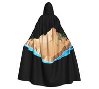YYHWHJDE Source d'eau dans le désert Image Halloween Cape à capuche pour adulte sans fermeture éclair, confortable pour les fêtes costumées