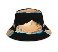 YYHWHJDE Source of Water in The Desert Picture Chapeau cloche réfléchissant léger, respirant, pliable pour homme et femme Noir
