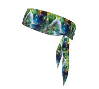 YYHWHJDE Sports Head Tie Motif Deux aigrettes Séchage rapide Évacuation de l'humidité pour femmes, filles et hommes, entraînement, léger, respirant