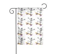 YYHWHJDE Squeletons are in full swing Picture Garden Flag Pole Outdoor Courtyard Decoration Double-face 30,5 x 45,7 cm