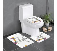 YYHWHJDE Squeletons are in full swing Picture Tapis de sol antidérapant 3 pièces Tapis de salle de bain antidérapant durable