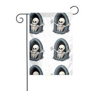 YYHWHJDE Squelette rampant hors de la tombe Impressions mât de drapeau de jardin extérieur décoration de cour 30,5 x 45,7 cm