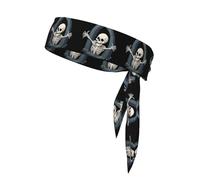 YYHWHJDE Squelette rampant hors de la tombe Imprimés Foulard de sport, absorbant la transpiration et respirant, bandeau de mouvement, foulard double face