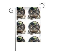 YYHWHJDE Squelettes in the Globe Prints Garden Flag Pole Outdoor Courtyard Decoration Fashion 30,5 x 45,7 cm