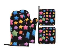 YYHWHJDE Star Candy Picture Lot de 4 maniques de cuisine épaisses et durables, anti-brûlure et isolant thermique
