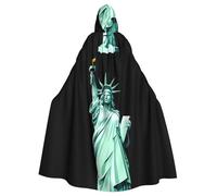 YYHWHJDE Statue colorée de la reine de la liberté imprimée Halloween adulte cape à capuche vêtements homme et femme manteau manteau jeu de rôle