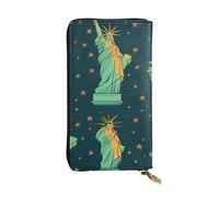 YYHWHJDE Statue de la Liberté à New York Portefeuille long en cuir imprimé conçu pour les filles et les femmes tendance élégant et personnalisé 19 x 10,5 cm, noir, taille unique, Noir , Taille unique