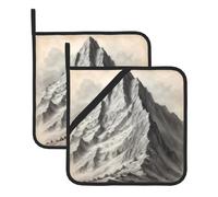 YYHWHJDE Steep Mountain Lot de 2 maniques isolantes carrées anti-brûlures et isolantes thermiques imperméables 20,3 x 20,3 cm