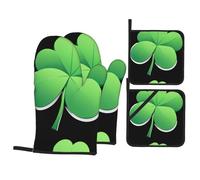 YYHWHJDE Stroke Clover Picture Lot de 4 maniques de cuisine épaisses et durables, anti-brûlure et isolant thermique