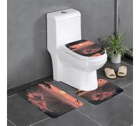 YYHWHJDE Sunrise in the Valley Picture Tapis de sol antidérapant trois pièces Tapis de salle de bain antidérapant durable