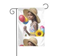 YYHWHJDE Superbe image de fille noire pour jardin, décoration de cour extérieure double face, 30,5 x 45,7 cm