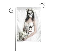 YYHWHJDE Superbe image squelette de mariée pour jardin, décoration de cour extérieure double face, 30,5 x 45,7 cm
