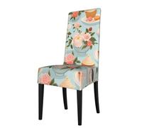 YYHWHJDE Sweet Afternoon Tea Housse de protection pour chaise de salle à manger - Doux, confortable, infroissable, élastique, s'adapte à la plupart des chaises sans accoudoirs