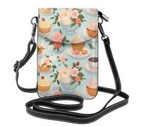 YYHWHJDE Sweet Afternoon Tea Prints Petit sac à bandoulière en cuir pour femme, imperméable et durable