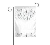 YYHWHJDE Tableau avec inscription Love made of Musical Notes - Mât de drapeau extérieur - Décoration de cour - Double face - 30,5 x 45,7 cm