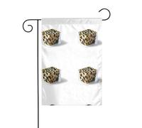 YYHWHJDE Tableau carré imprimé léopard pudding mât de drapeau extérieur cour décoration double face 30,5 x 45,7 cm