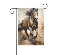 YYHWHJDE Tableau Cheval de l'Ouest Quatre Saisons Drapeau de Jardin Décoration Cour 30,5 x 45,7 cm