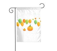 YYHWHJDE Tableau de ballons sur une citrouille - Mât de drapeau extérieur - Décoration de cour - Double face - 30,5 x 45,7 cm