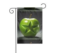 YYHWHJDE Tableau de jardin avec étoiles sur pomme verte - Décoration extérieure - Double face - 30,5 x 45,7 cm