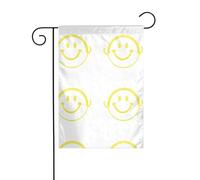 YYHWHJDE Tableau de jardin avec inscription « Smiling towards the future » - Décoration de cour extérieure - Double face - 30,5 x 45,7 cm