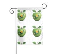 YYHWHJDE Tableau de jardin avec petites fleurs sauvages et pommes - Décoration extérieure - Double face - 30,5 x 45,7 cm