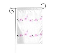 YYHWHJDE Tableau de jardin avec petites fleurs violettes au printemps Décoration de cour extérieure Double face 30,5 x 45,7 cm