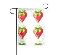 YYHWHJDE Tableau de jardin en forme de fraise - Décoration extérieure - Double face - 30,5 x 45,7 cm