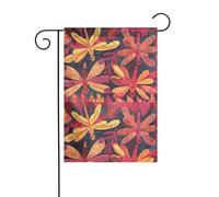 YYHWHJDE Tableau de jardin en forme de libellule d'été, décoration de cour extérieure double face, 30,5 x 45,7 cm